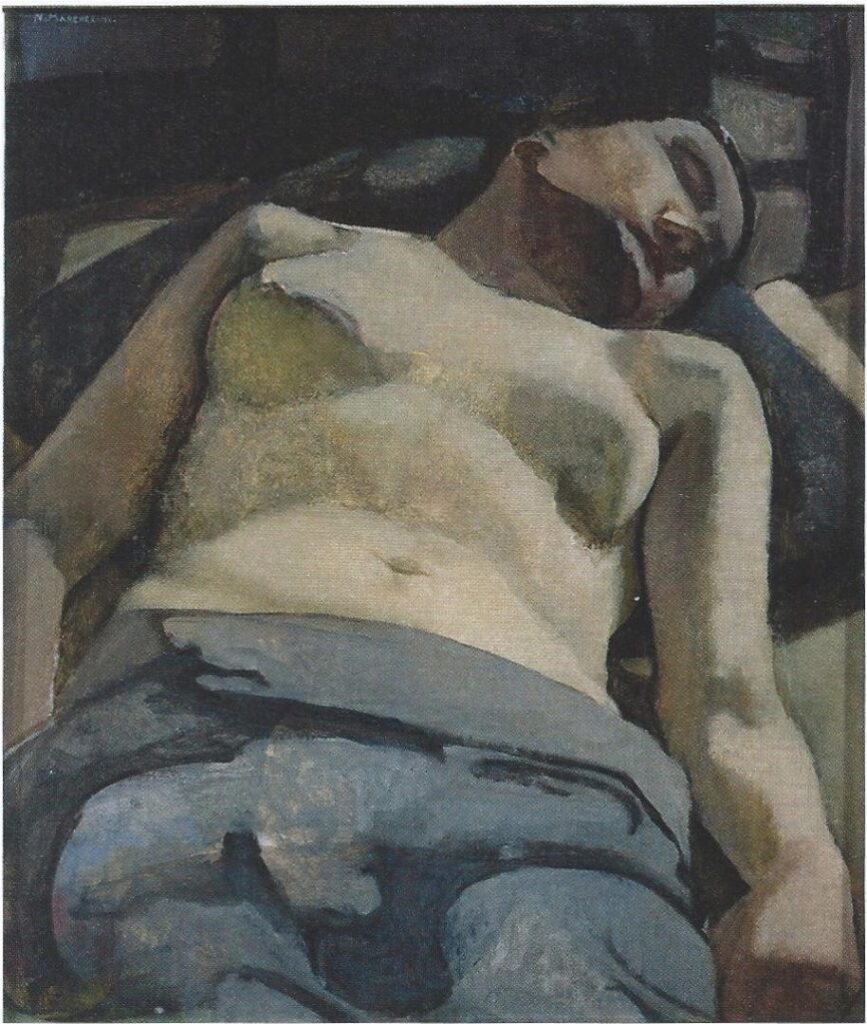 Nella Marchesini, Scorcio di donna o Donna dormiente, (1928 ca., Olio su tela, cm. 59x49, Collezione Banca d'Italia)